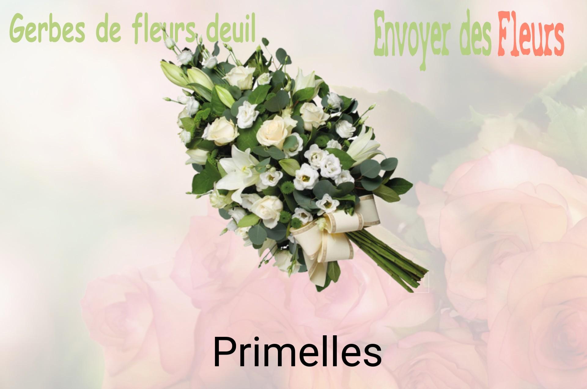 Gerbe de fleurs de deuil livrée à Primelles